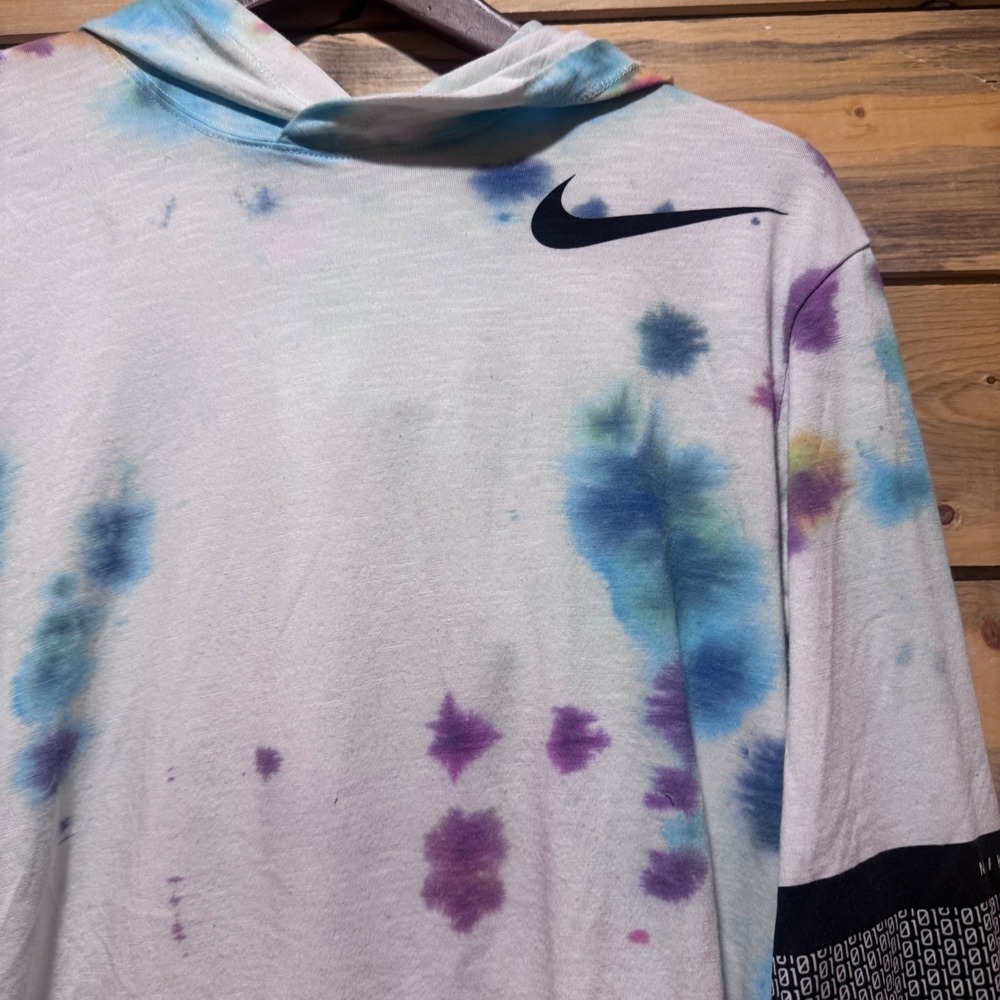 Nike Dri‎ Fit Athletic Cut Rare Tie Dye Hoodie Long Sleeve GorpCore Mens Medium - Picture 2 of 8